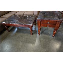 STONE TOP MODERN COFFEE AND END TABLE SET