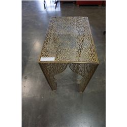 DECORATIVE METAL END TABLE