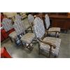 Image 1 : SET OF 6 ANTIQUE OAK AND UPHOLSTERED DINING CHAIRS