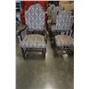 Image 2 : SET OF 6 ANTIQUE OAK AND UPHOLSTERED DINING CHAIRS