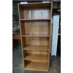 TALL WOODEN BOOKSHELF WITH 4 SHELVES