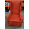 Image 1 : MODERN RED FABRIC TALL BACK ACCENT CHAIR