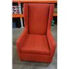 Image 1 : MODERN RED FABRIC TALL BACK ACCENT CHAIR