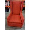 Image 1 : MODERN RED FABRIC TALL BACK ACCENT CHAIR