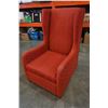 Image 2 : MODERN RED FABRIC TALL BACK ACCENT CHAIR