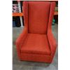 Image 1 : MODERN RED FABRIC TALL BACK ACCENT CHAIR