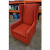 Image 2 : MODERN RED FABRIC TALL BACK ACCENT CHAIR