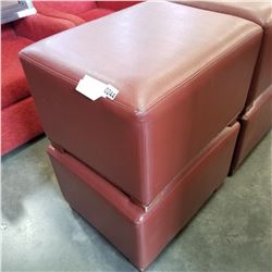 2 LEATHER OTTOMANS