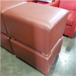 2 LEATHER OTTOMANS