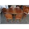 Image 1 : ANTIQUE WALNUT DINING TABLE AND 6 LEATHER SEAT CHAIRS