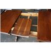 Image 3 : ANTIQUE WALNUT DINING TABLE AND 6 LEATHER SEAT CHAIRS