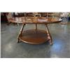 Image 2 : MCM WOOD ROUND COFFEE TABLE W/ SPINDLE LEGS
