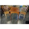 Image 5 : OAK DROP LEAF DINING TABLE W/ 2 CHAIRS