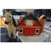 Image 10 : METAL BOX, TOY HORSE, TOY BBQ, AND FARM