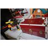 Image 1 : METAL BOX, TOY HORSE, TOY BBQ, AND FARM