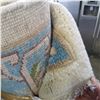 Image 2 : BEIGE AND BLUE 5FT 2IN x 8FT 11IN SINGLE KNOT INDIAN WOOL CARPET