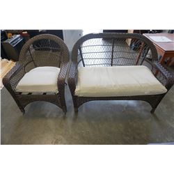 WICKER LOOK PATIO CHAIR AND BENCH