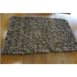 NEW 3X2 LIGHT BROWN LEATHER AREA CARPET HANDMADE FROM INDIA