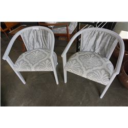 PAIR OF VINTAGE TUB CHAIRS, REUPHOLSTERED AND PAINTED