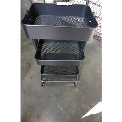 BLACK ROLLING 3 TIER RACK