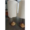 Image 8 : PAIR OF MCM TEAK AND CORK TABLE LAMPS WITH SHADES