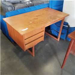 VINTAGE MCM TEAK 3 DRAWER DESK