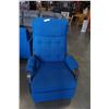 Image 1 : VINTAGE LAZY BOY, MCM UPHOLSTERED BLUE ROCKING RECLINER