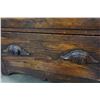 Image 3 : WALNUT 3 DRAWER CARVED DRESSER WITH CARVED MOUSTACHE DRAWER HANDLES