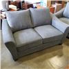 Image 3 : NEW CONTEMPORARY GREY FABRIC SOFA AND LOVESEAT, WITH REMOVABLE AND WASHABLE CUSHIONS, RETAIL $2499