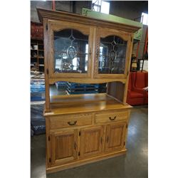 OAK 2 PIECE BUFFETT AND HUTCH