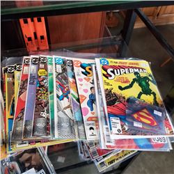 STACK OF SUPERMAN COMICS