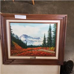 SIGNED OIL ON CANVAS TABLE MOUNTAIN MOUNT BAKER