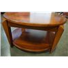 Image 2 : MODERN WOOD INLAY ROUND COFFEE TABLE ON CASTORS