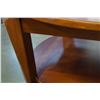 Image 3 : MODERN WOOD INLAY ROUND COFFEE TABLE ON CASTORS