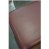 Image 4 : LEATHER AND WOOD OTTOMAN