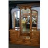 Image 1 : OAK DOUBLE DRESSER VANITY W/ MIRROR