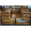 Image 2 : OAK DOUBLE DRESSER VANITY W/ MIRROR