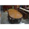 Image 2 : WALNUT OVAL DINING TABLE W/ 6 CHAIRS AND SERVER