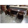 Image 9 : WALNUT OVAL DINING TABLE W/ 6 CHAIRS AND SERVER