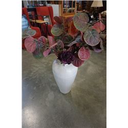 LARGE VASE AND ARTIFICIAL PLANTS