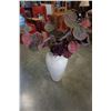 Image 1 : LARGE VASE AND ARTIFICIAL PLANTS