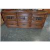 Image 1 : 9 DRAWER WALNUT DRESSER W/ 2 DRAWER NIGHT STAND