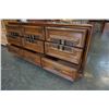 Image 2 : 9 DRAWER WALNUT DRESSER W/ 2 DRAWER NIGHT STAND