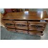 Image 3 : 9 DRAWER WALNUT DRESSER W/ 2 DRAWER NIGHT STAND