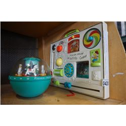 VINTAGE FISHER PRICE ROLY POLY CHIME BALL FROM 1966 AND ACTIVITY CENTER