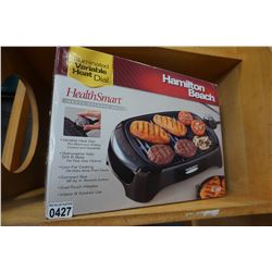 HAMILTON BEACH HEALTH SMART ELECTRIC INDOOR OUTDOOR GRILL
