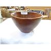 Image 2 : LARGE TEAK BOWL AND GREEN GLASS PLATTER