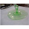 Image 3 : LARGE TEAK BOWL AND GREEN GLASS PLATTER