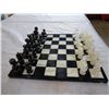 Image 2 : STONE CHESS SET AND PIECES, ONE PIECE BROKEN
