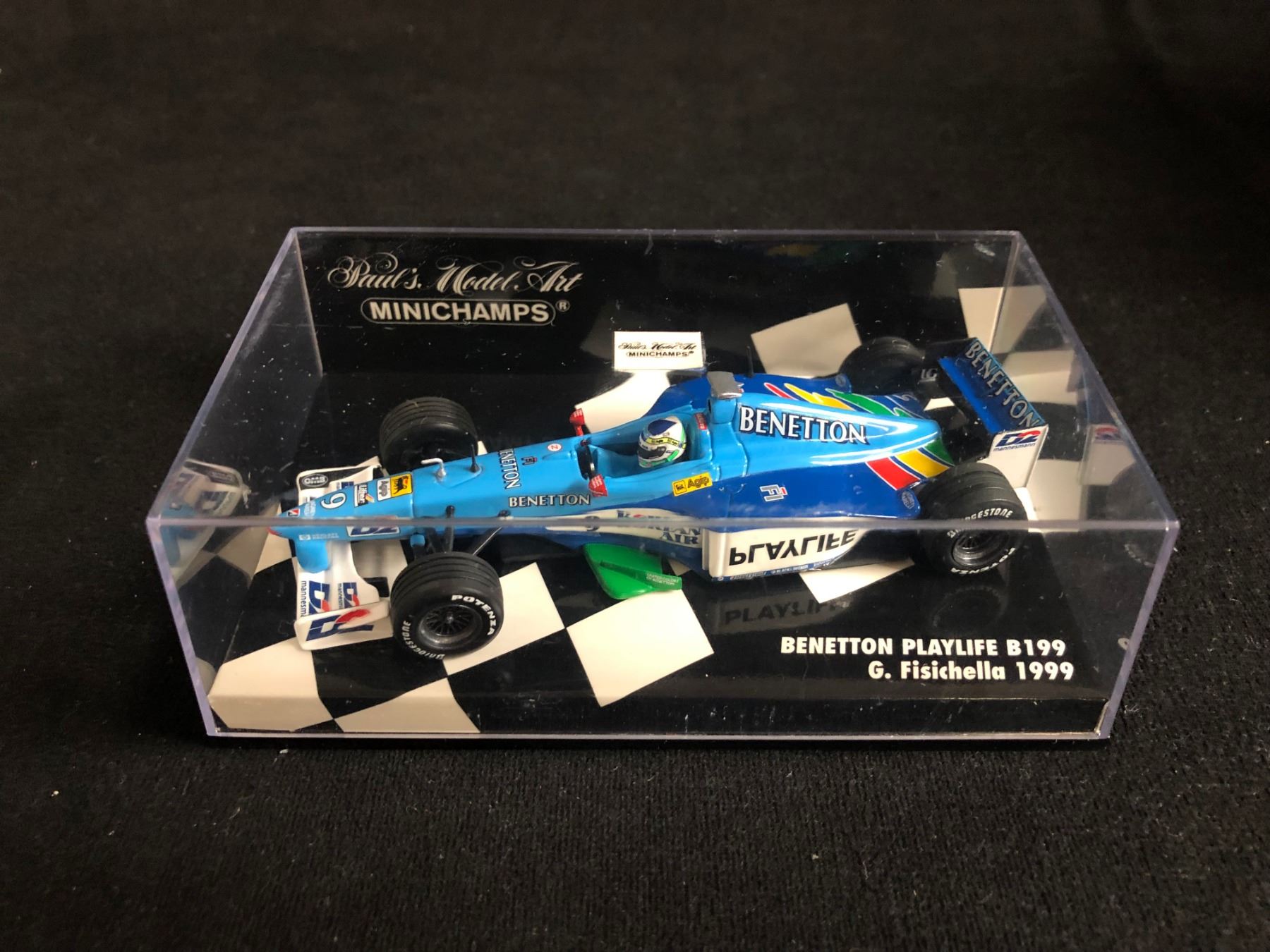 miniature minichamps 1/43.formule1.f1.BENETTON PLAYLIFE B199-G.FISICHELLA.1999 miniature minichamps 1/43.formule1.f1.BENETTON PLAYLIFE B199-G.FISICHELLA.1999
